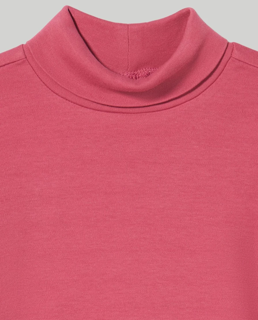 Blukids Girls' 100% Cotton Interlock Turtleneck Top for Children
