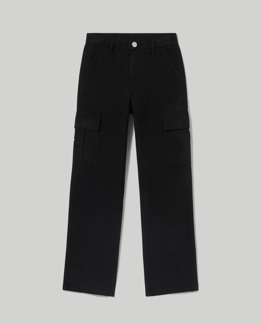 Blukids Youth Girls' Cargo Pants - Cotton Gabardine Fit Trousers for Active Kids