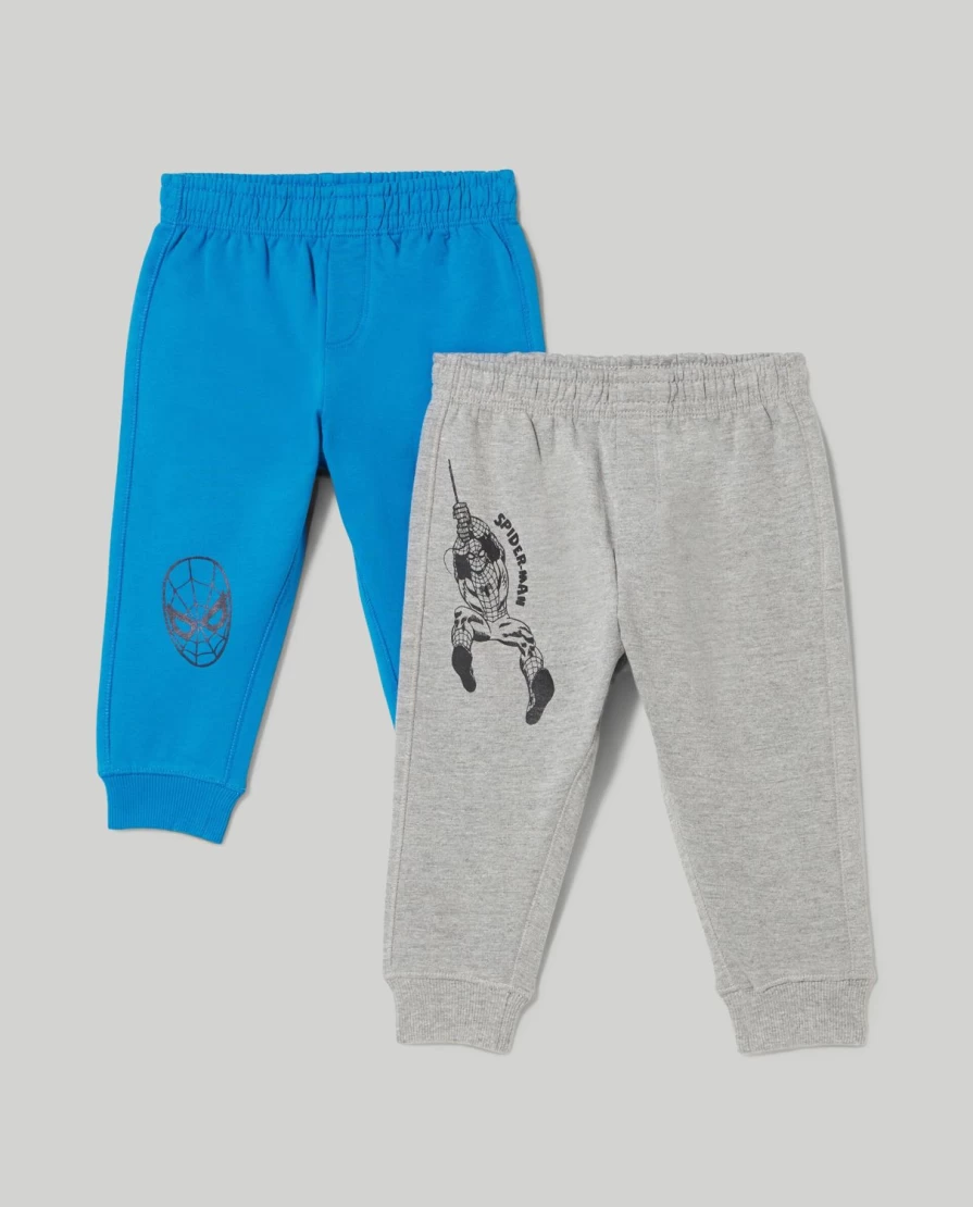 Blukids Newborn Baby Print Joggers - Pack of 2 Soft Cotton Pants for Infants