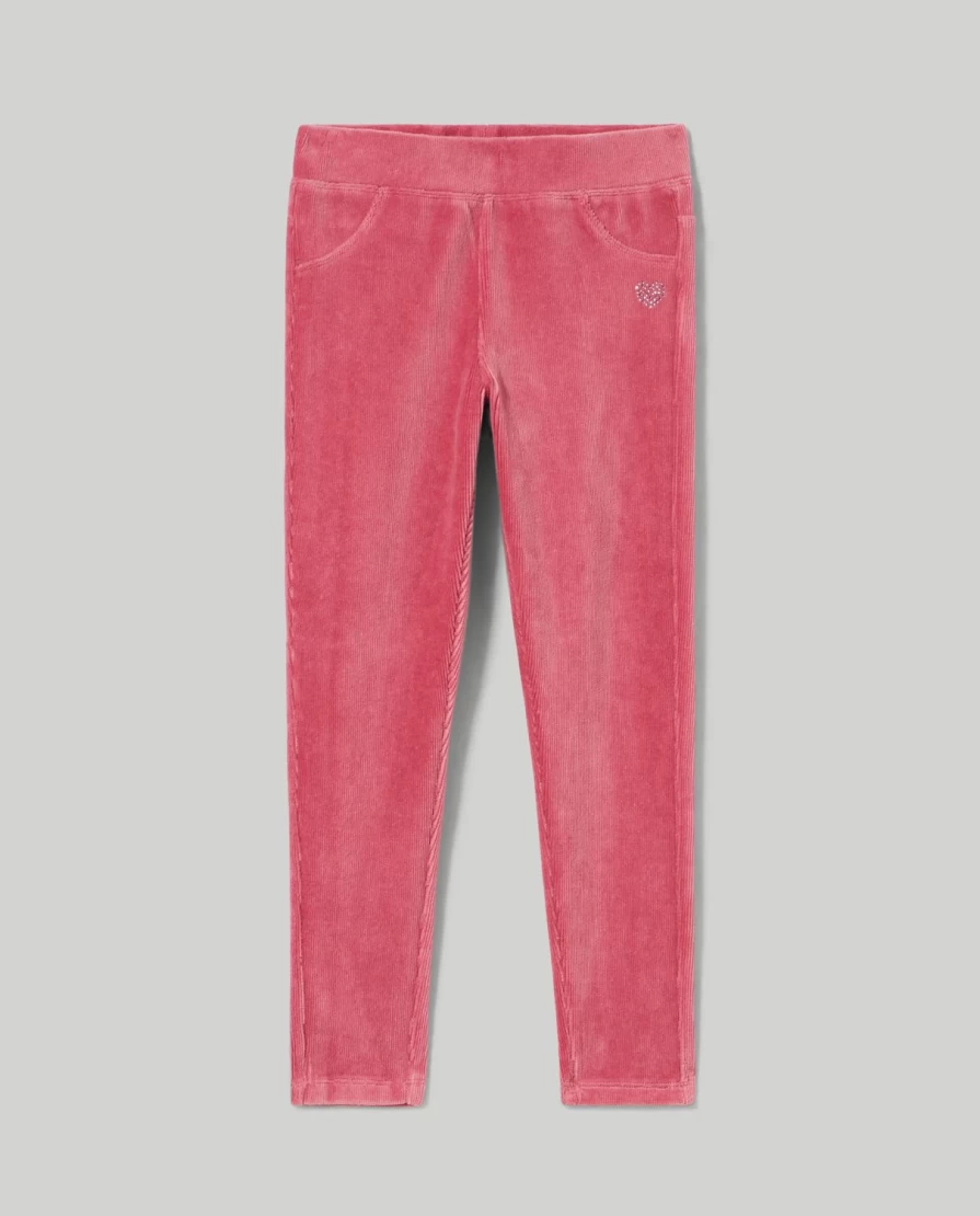 Blukids Girls' Chenille Ribbed Leggings for Kids - Soft Stretchy Comfort Pants