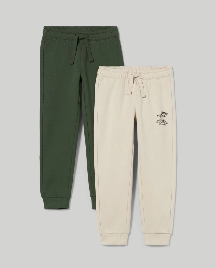 "Blukids Pack of 2 Boys' Pure Cotton Joggers - Comfortable Children's Athletic Pants"