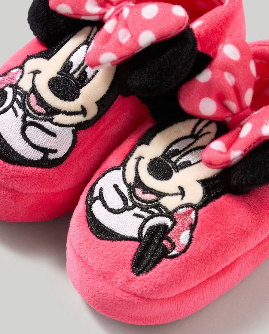 Blukids Minnie Mouse Girls' Slippers for Children - Disney Inspired Soft Kids' House Shoes
