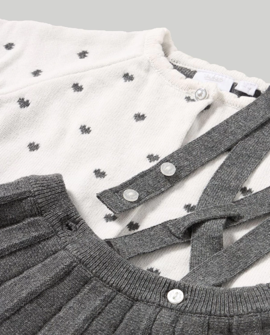 Blukids Baby Tricot Cardigan and Skirt Set - Soft Knit Outfit for Newborns and Infants