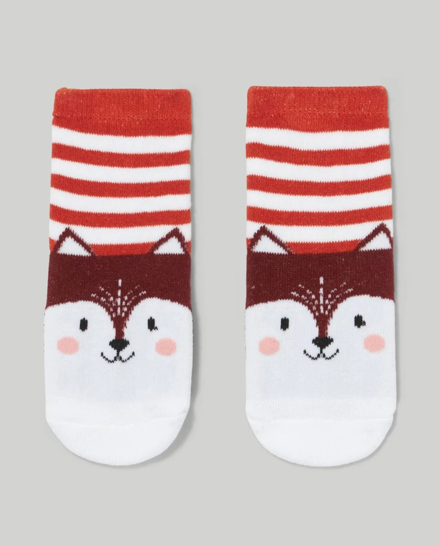 Blukids Non-Slip Gripe Socks for Newborns - Soft Anti-Skid Patterned Baby Socks