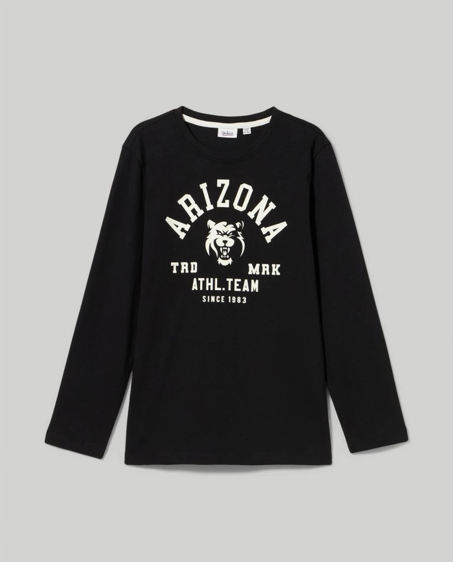 Blukids Youth Boys' Long Sleeve 100% Cotton T-Shirt - Soft Comfortable Casual Top