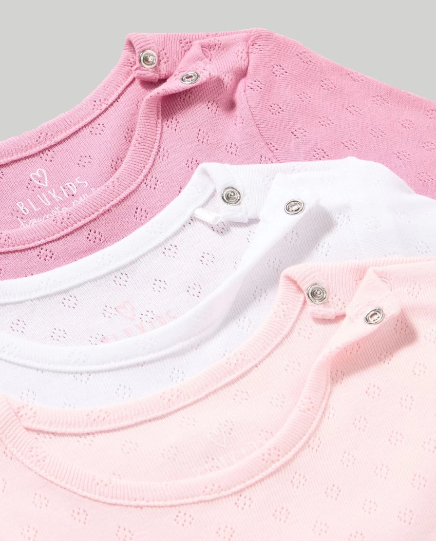 Blukids 3-Pack Pure Cotton Bodysuits for Newborns - Soft Baby Essentials