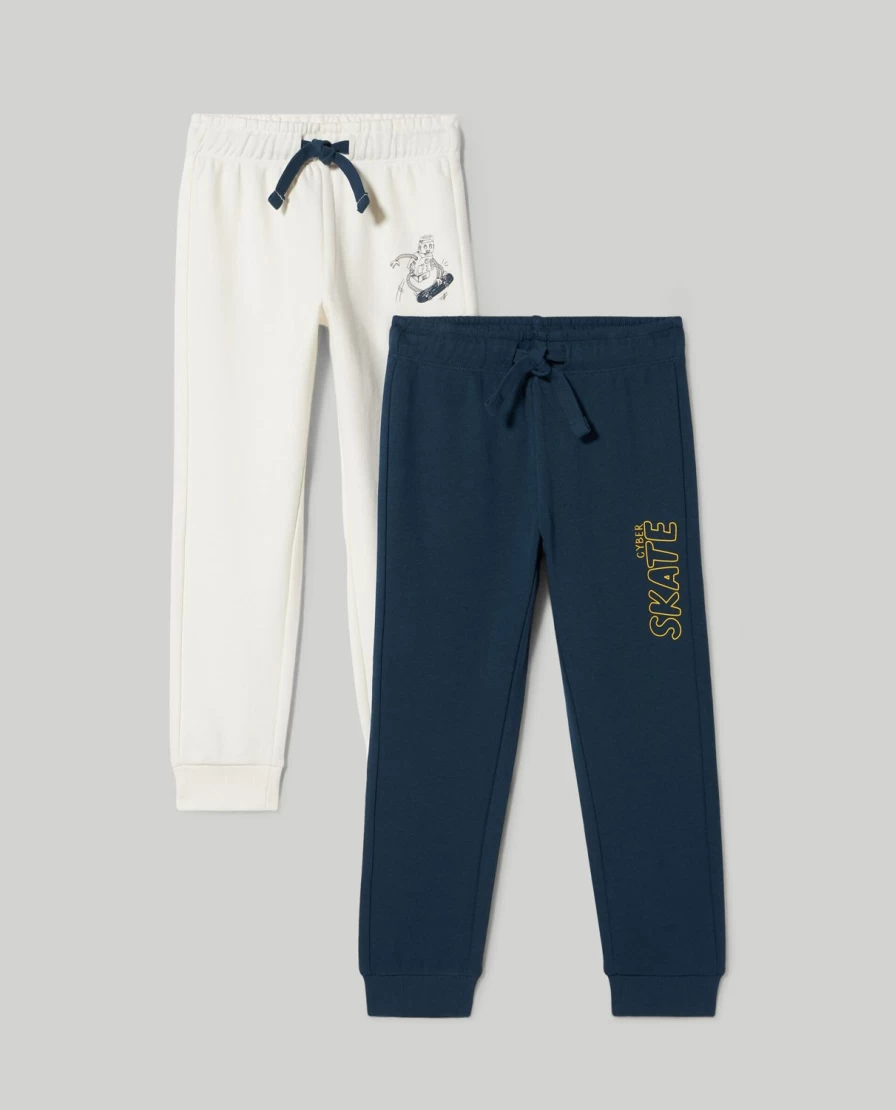 "Blukids Pack Of 2 Boys' Pure Cotton Joggers - Comfortable Children's Athletic Pants"
