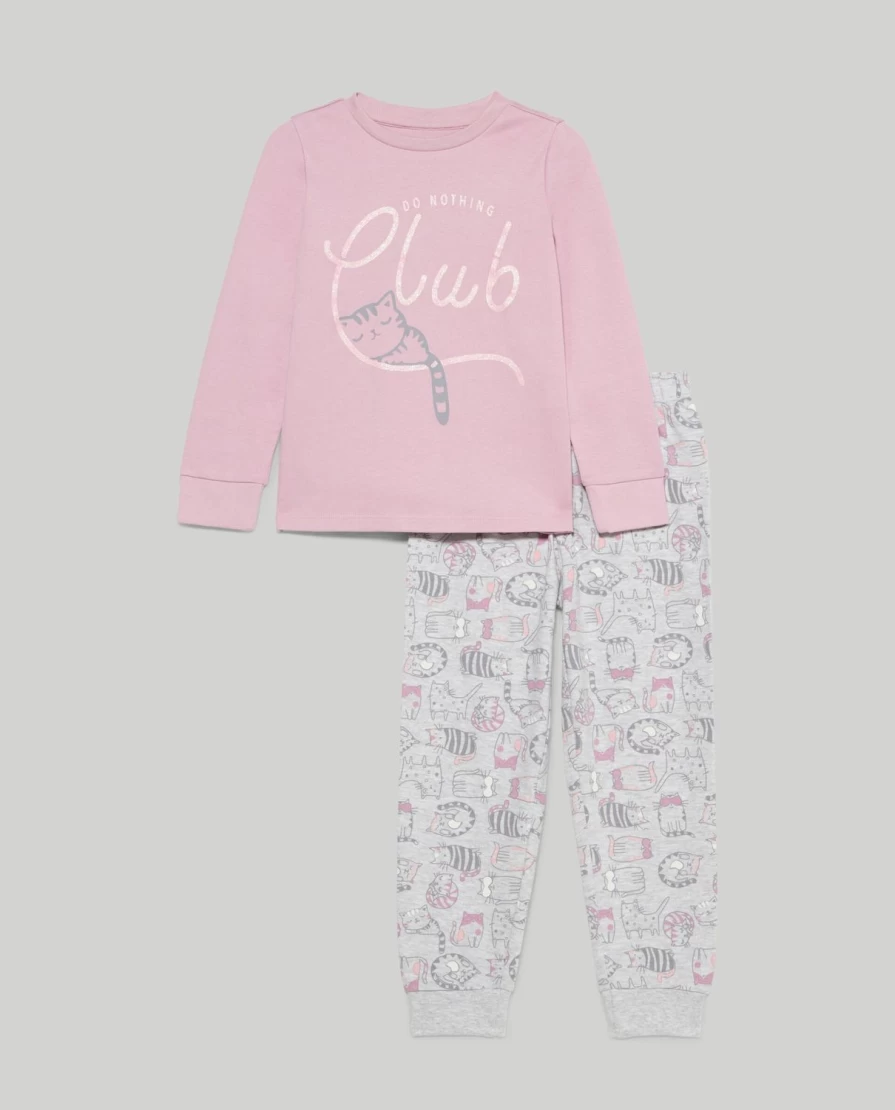 Blukids Girls' Mini Me Long Sleeve Cotton Pajama Set - Comfortable Kids Sleepwear
