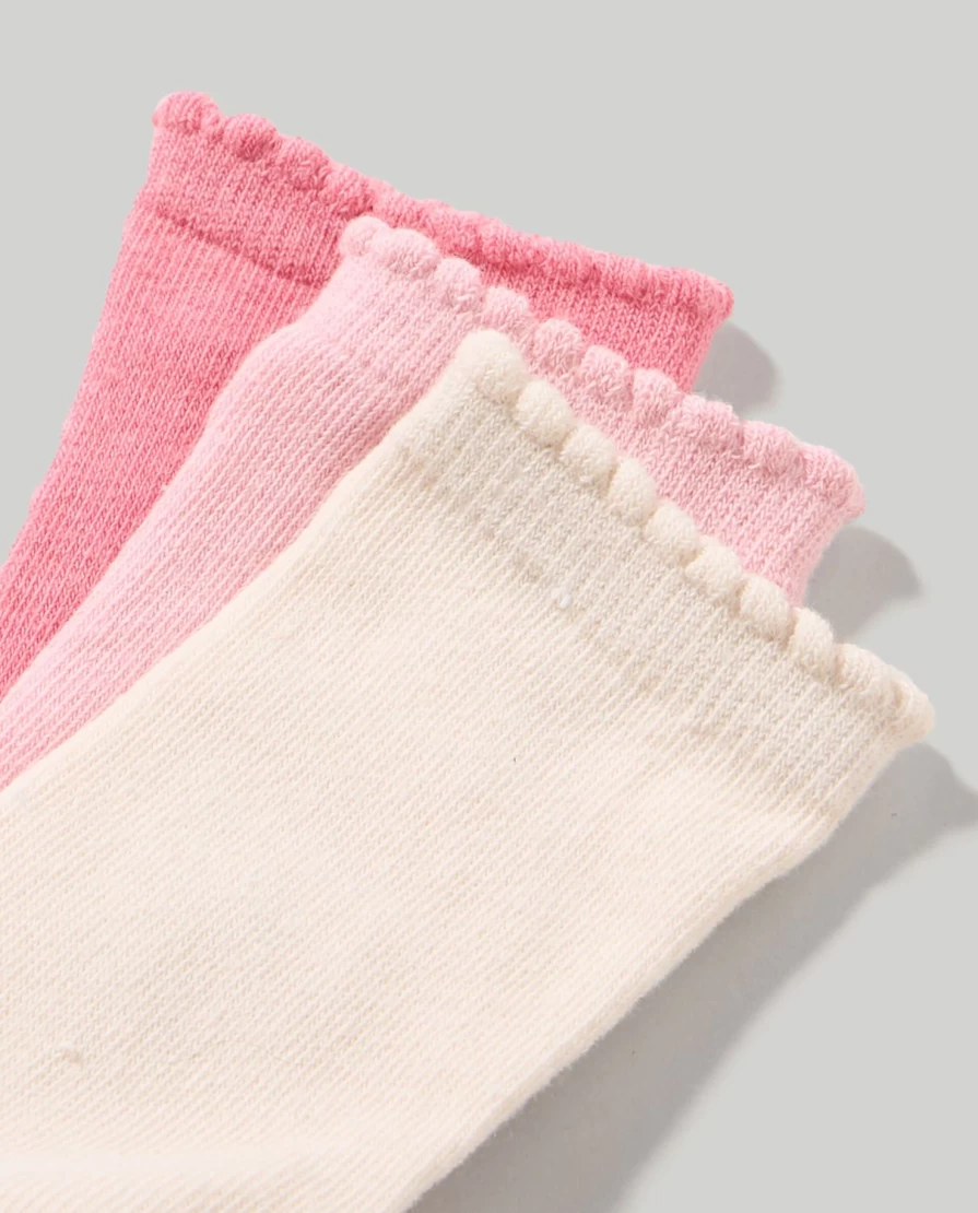 Blukids Newborn Baby Girls Cotton Blend Socks 3-Pack Soft Comfortable Long Socks
