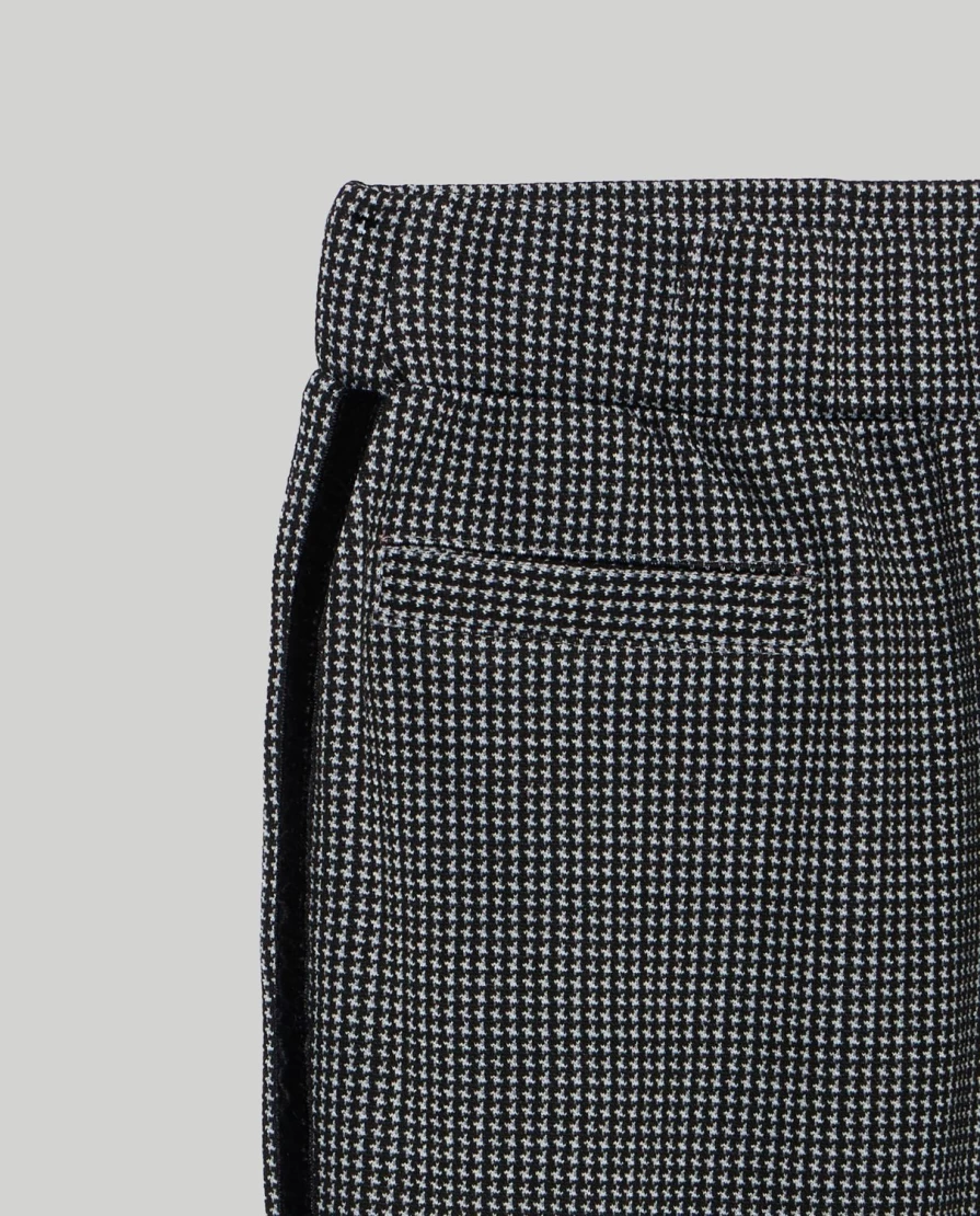 Blukids Youth Girls' Fitted Houndstooth Checkered Pattern Trousers for School or Casual Wear