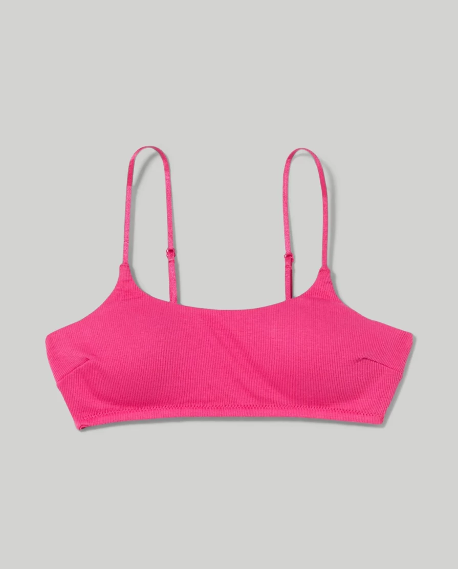 Blukids Youth Lightly Padded Ribbed Bra - Comfortable Support for Active Girls