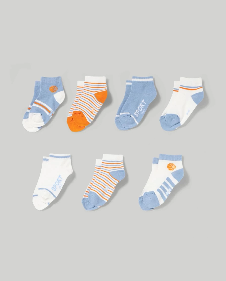 Blukids 7-Pack Soft Cotton Blend Socks for Kids - Comfortable & Durable Children's Socks