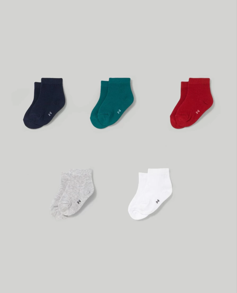 Blukids 5-Pack Soft Cotton Blend Socks for Newborn Babies