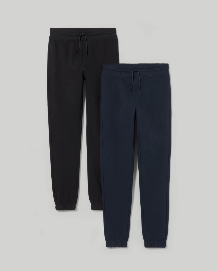 "Blukids Youth Pure Cotton Joggers - Pack of 2 Boys' Comfortable Athletic Pants"