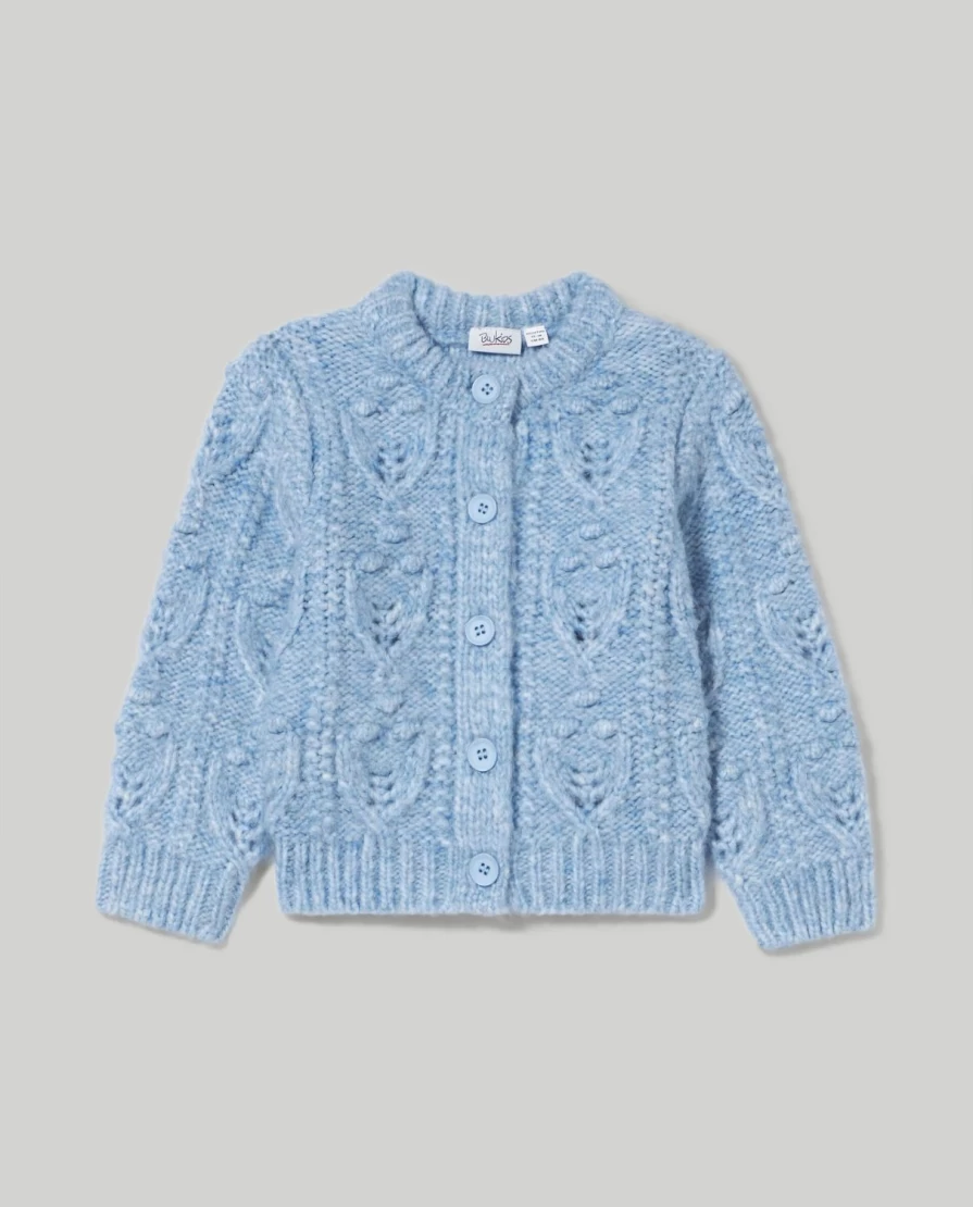 Blukids Newborn Baby Girl Tricot Cardigan - Soft Knit Sweater for Infants