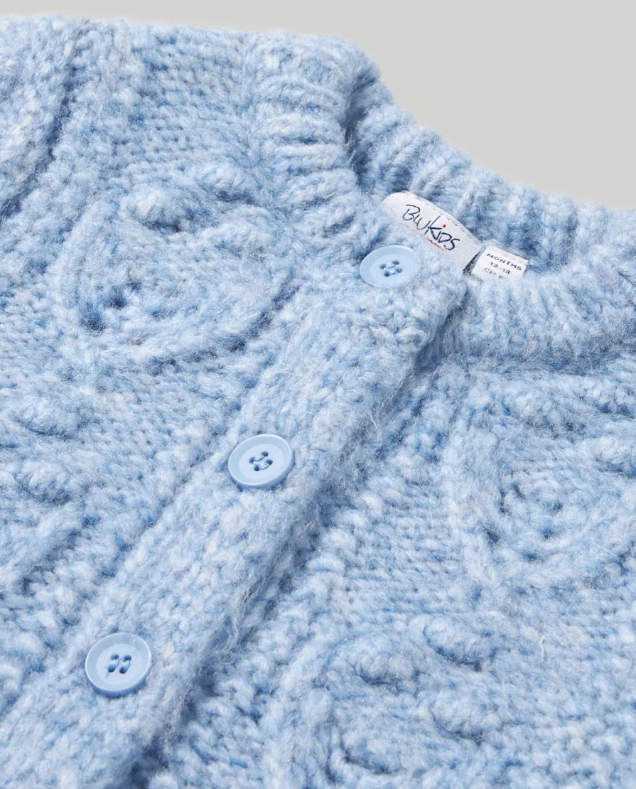 Blukids Newborn Baby Girl Tricot Cardigan - Soft Knit Sweater for Infants