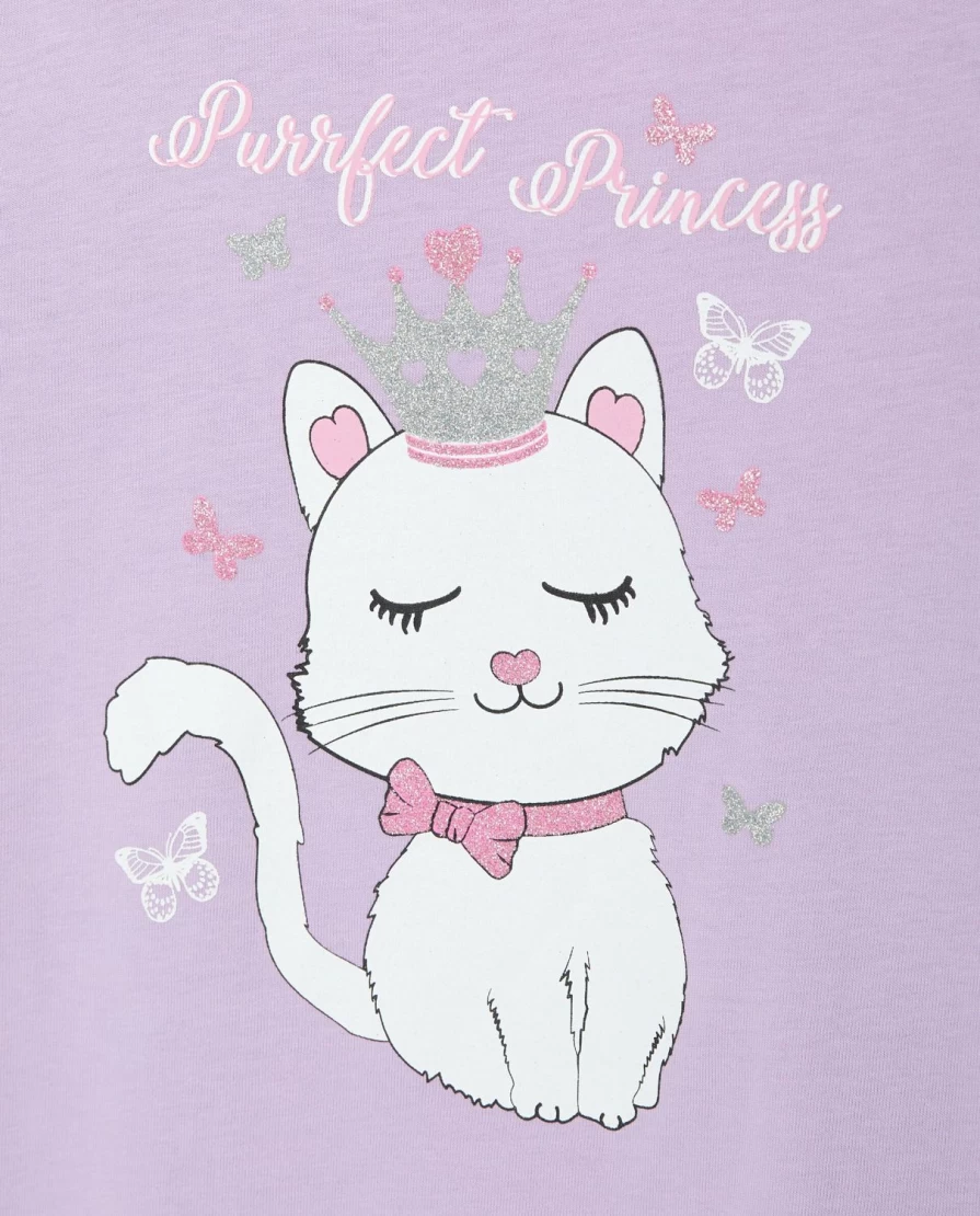 "Blukids Girls' Pure Cotton Printed T-Shirt for Children"