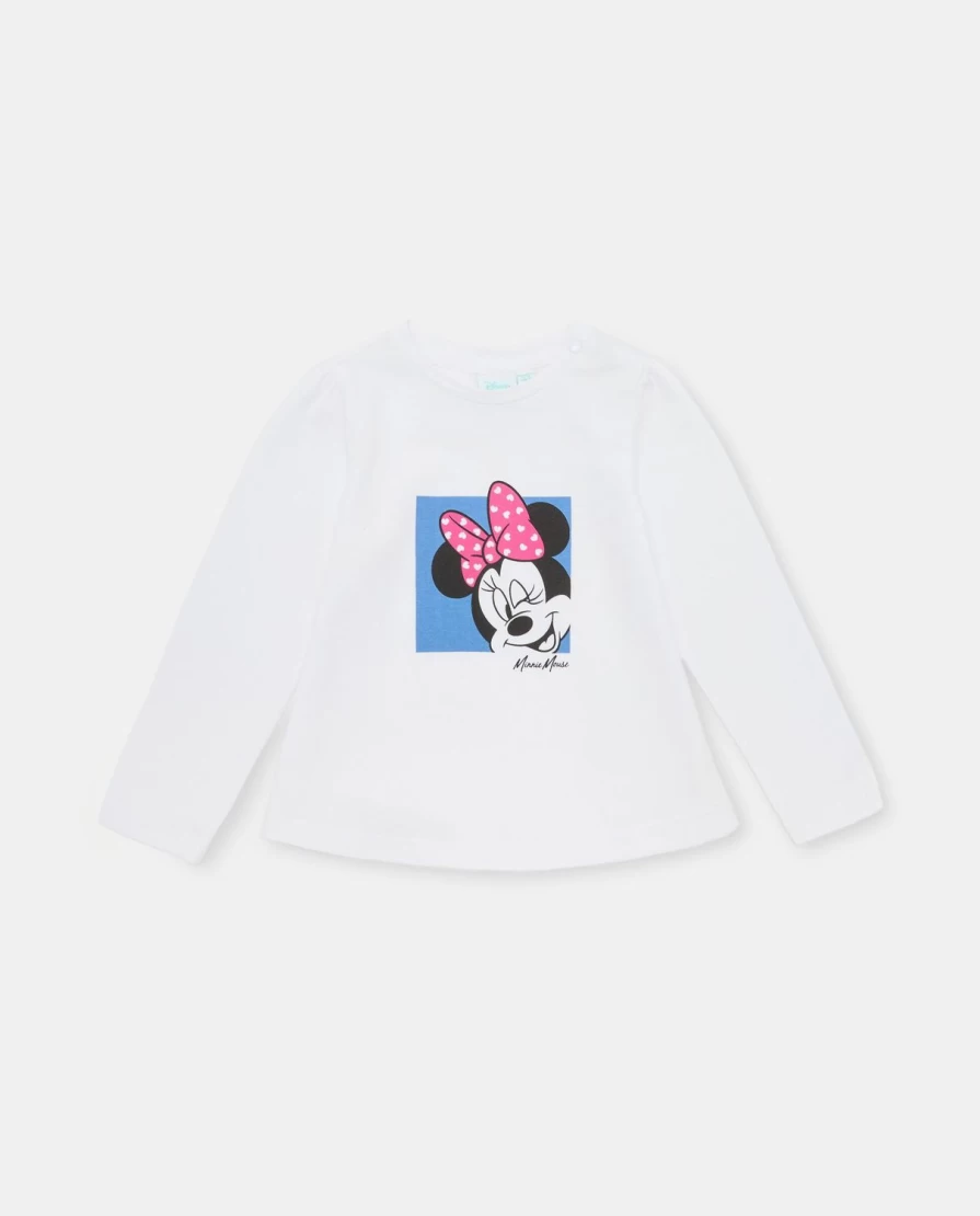 Blukids Newborn Baby Girl Cotton Minnie Mouse Print Stretch T-Shirt
