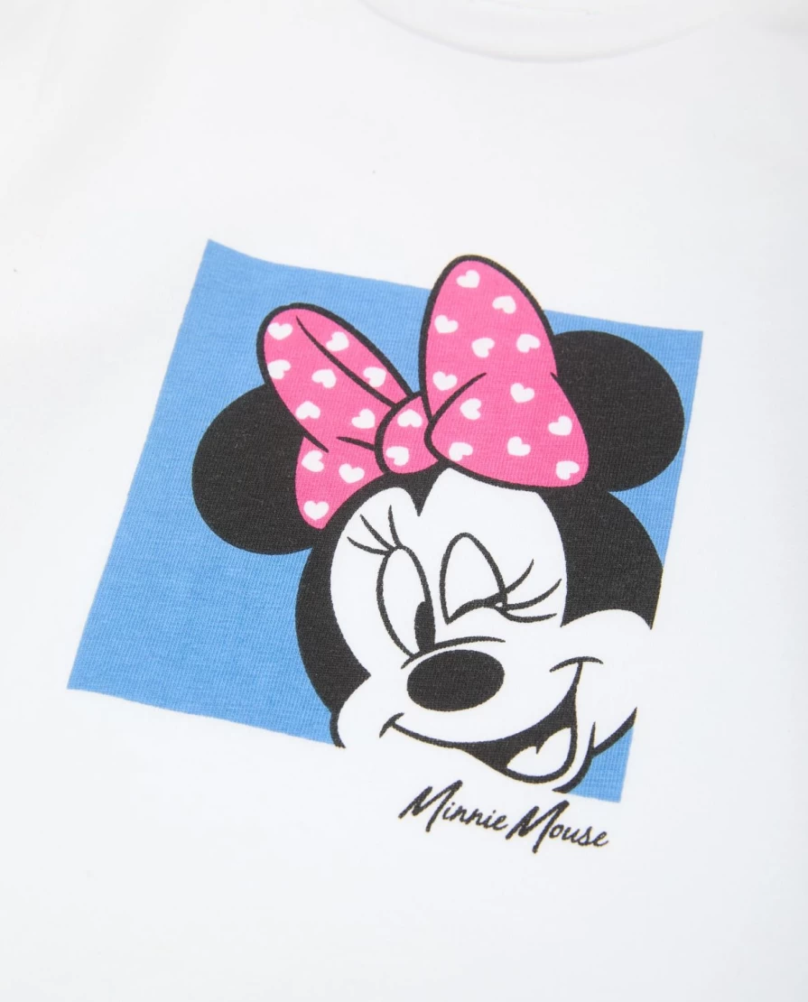 Blukids Newborn Baby Girl Cotton Minnie Mouse Print Stretch T-Shirt