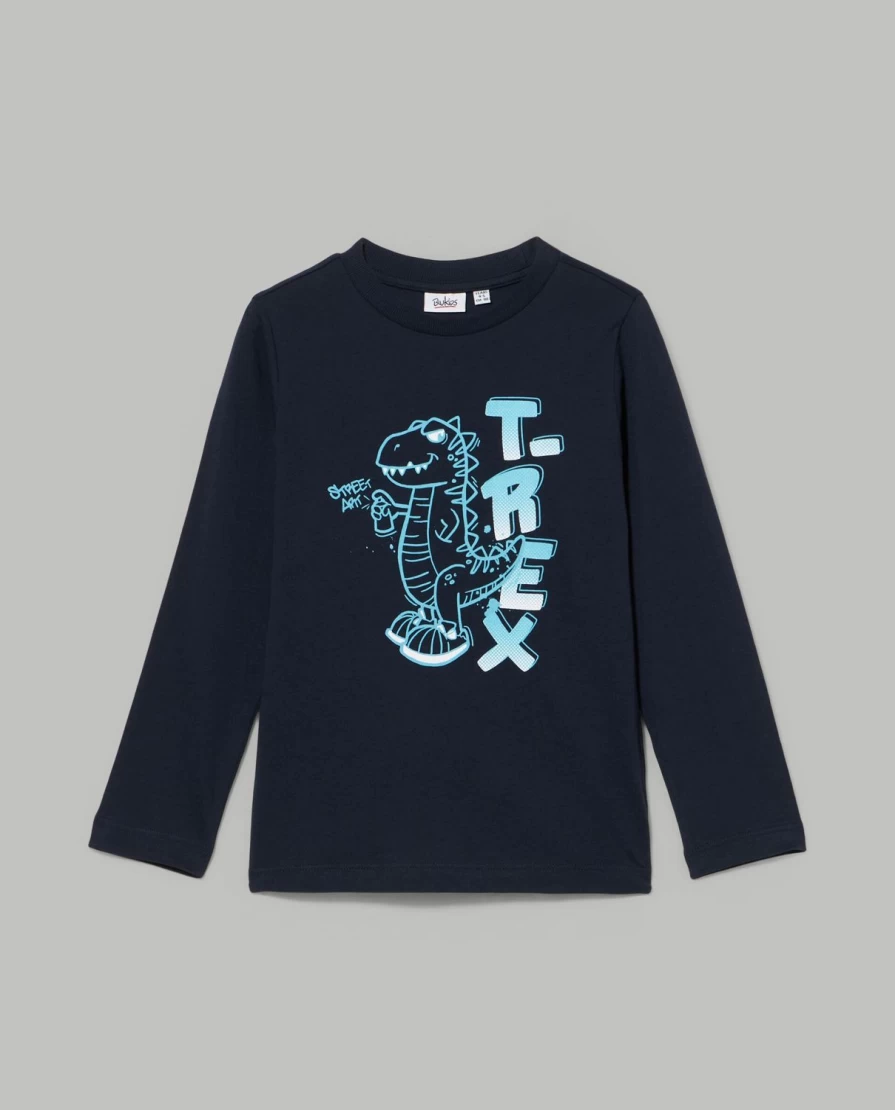 "Blukids Kids' Pure Cotton T-Shirt with Fun Child Print - Soft & Comfortable"