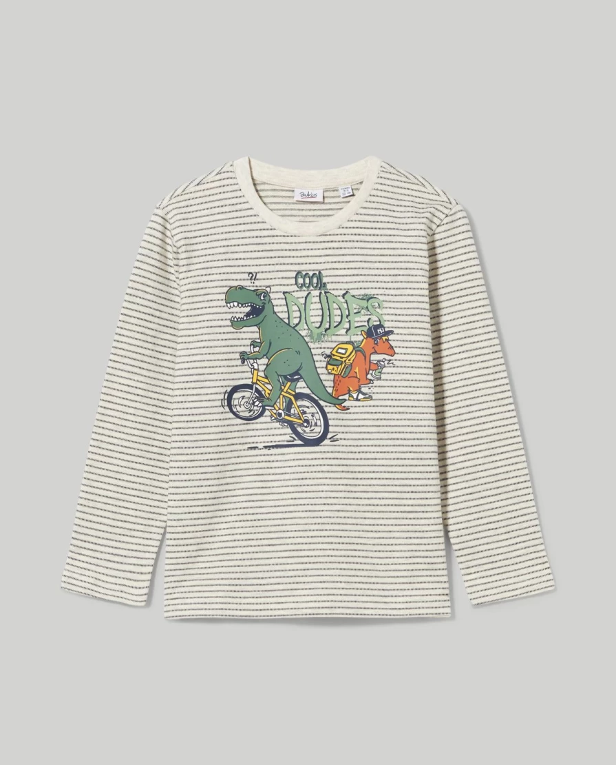 "Blukids Kids' Cotton Melange T-Shirt with Fun Child Print"