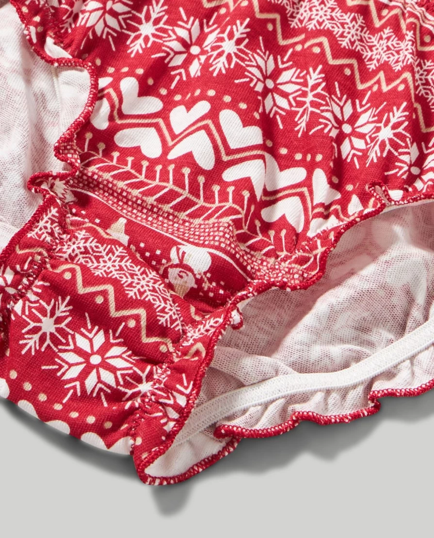 Blukids Girls' Christmas Cotton Briefs - Soft Holiday Underwear for Children