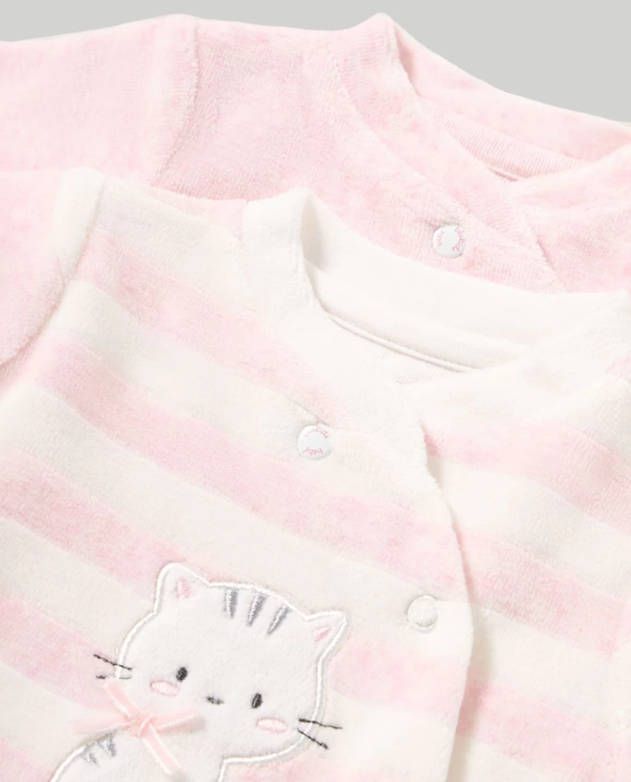 Blukids Newborn Baby Girls Pack of 2 Soft Chenille T-Shirts