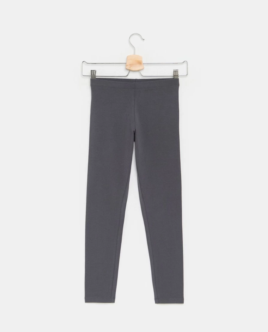 "Blukids Youth Girls' Solid Color Stretch Cotton Leggings - Comfortable & Soft"