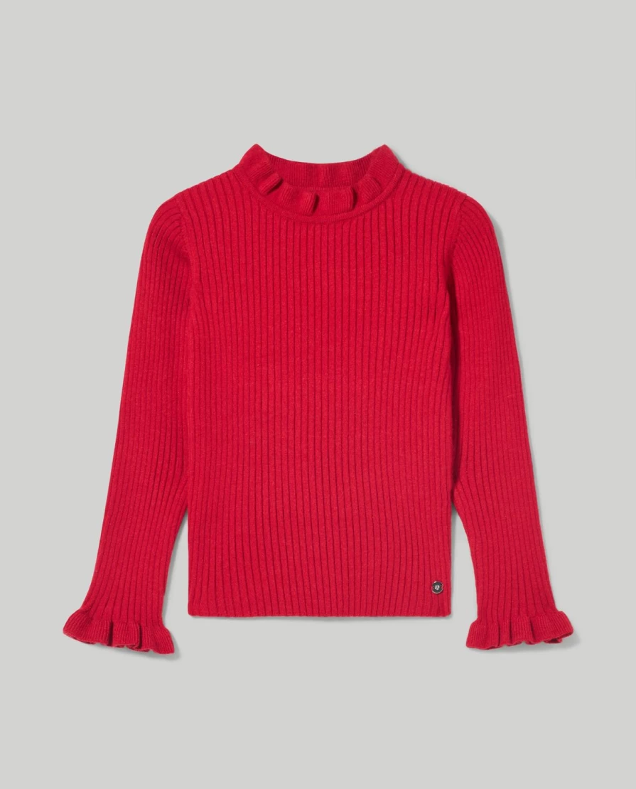 "Blukids Ribbed Knit Sweater for Children – Soft & Stylish Girls' Knitwear"