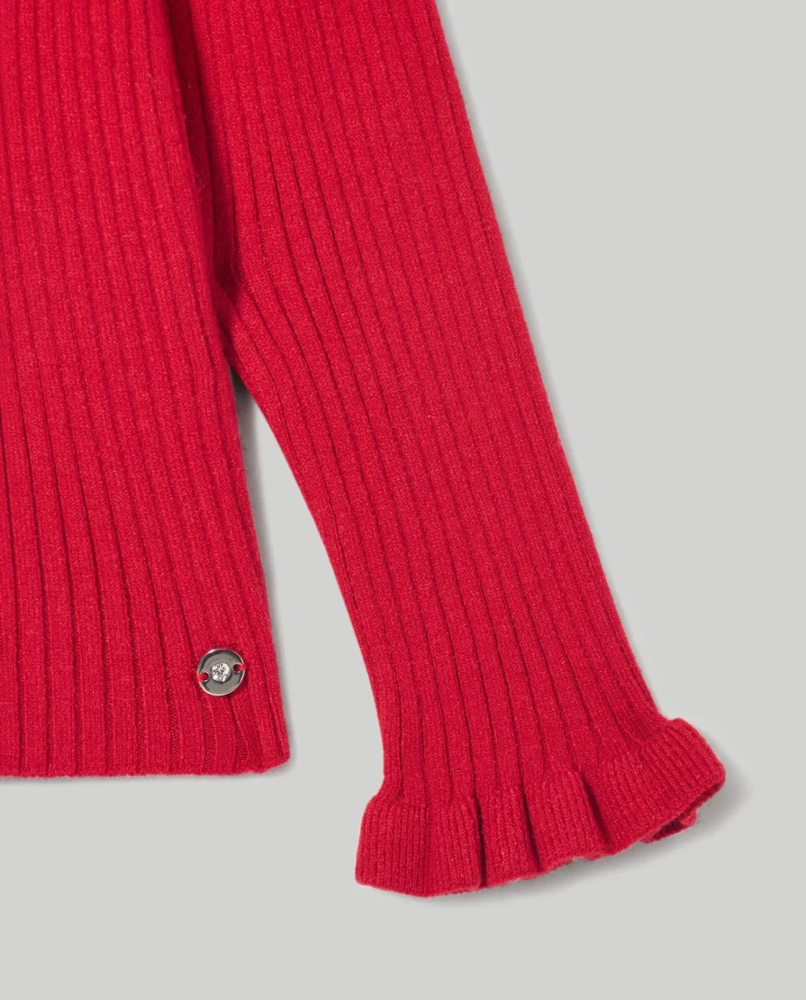 "Blukids Ribbed Knit Sweater for Children – Soft & Stylish Girls' Knitwear"
