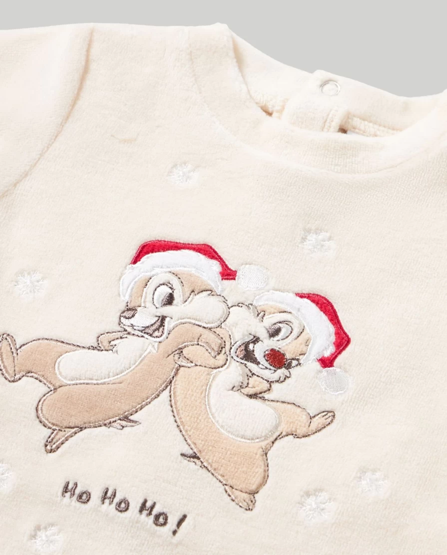 Blukids Newborn Chenille Onesie with Embroidered Design - Soft Baby Romper for Birth