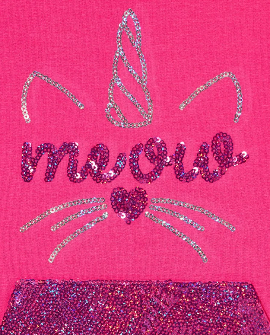 "Blukids Girls' Sparkle Jogging Set - Sequined Stretch Sweatshirt & Comfortable Kids' Activewear"