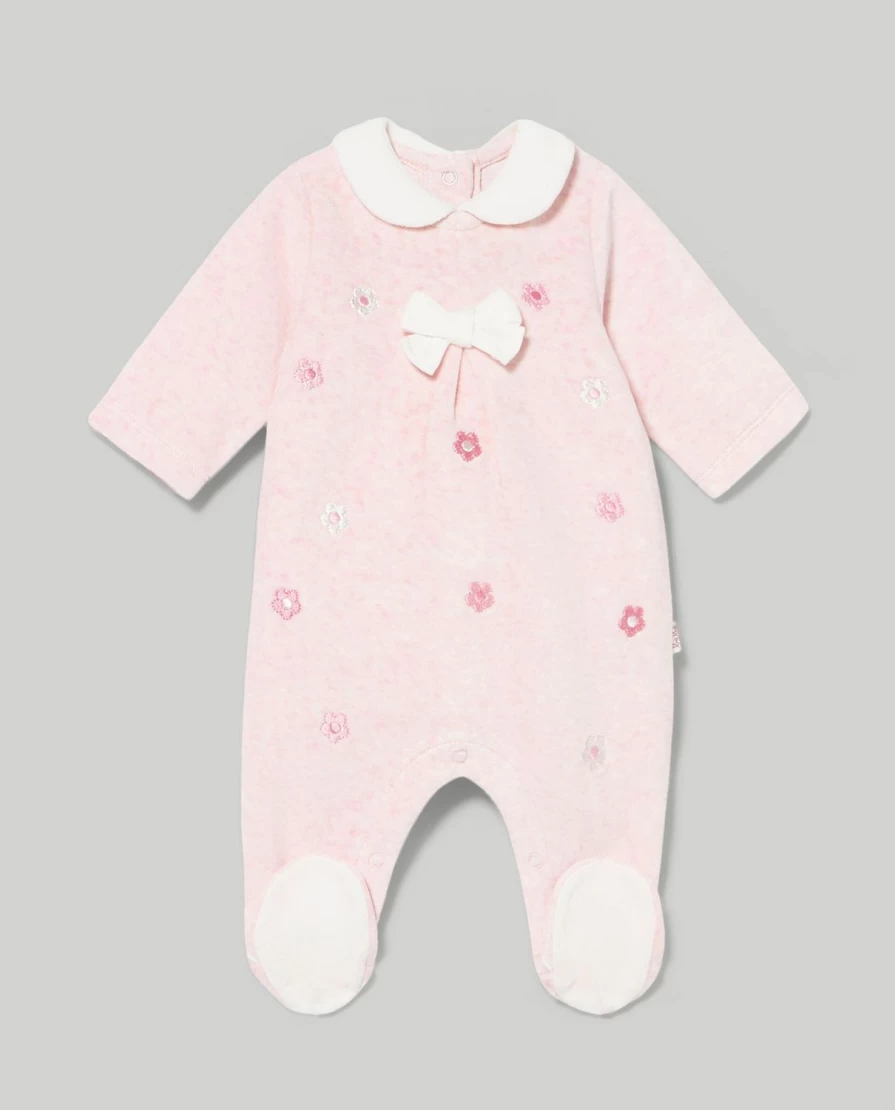 Blukids Baby Chenille Onesie with Embroidery - Soft & Cozy Unisex Infant Romper