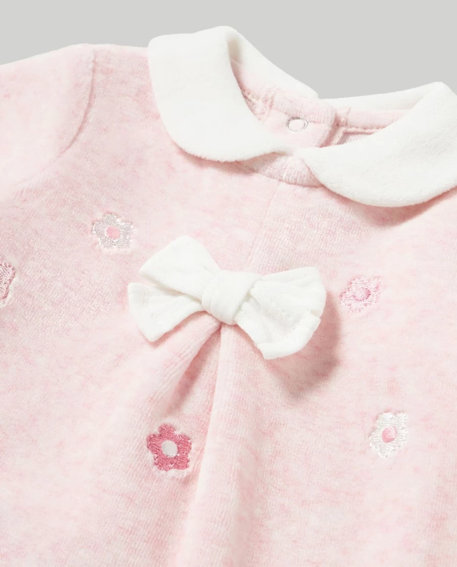 Blukids Baby Chenille Onesie with Embroidery - Soft & Cozy Unisex Infant Romper