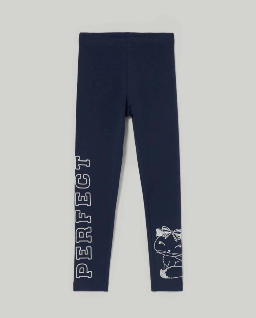 Blukids Girls' Stretch Cotton Glitter Print Leggings for Kids - Comfortable & Stylish Children's Leggings