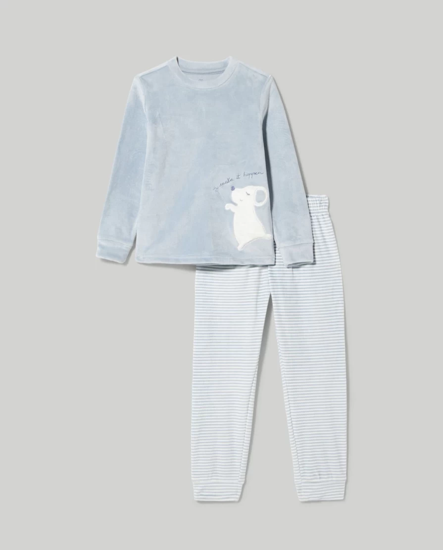 Blukids Girls' Long Velor Pajama Set - Soft & Cozy Kids Sleepwear