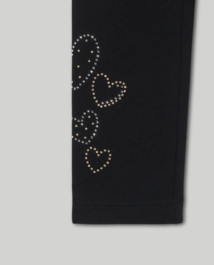 Blukids Girls' Sparkly Rhinestone Brushed Fleece Leggings for Kids - Soft & Stylish Winter Pants