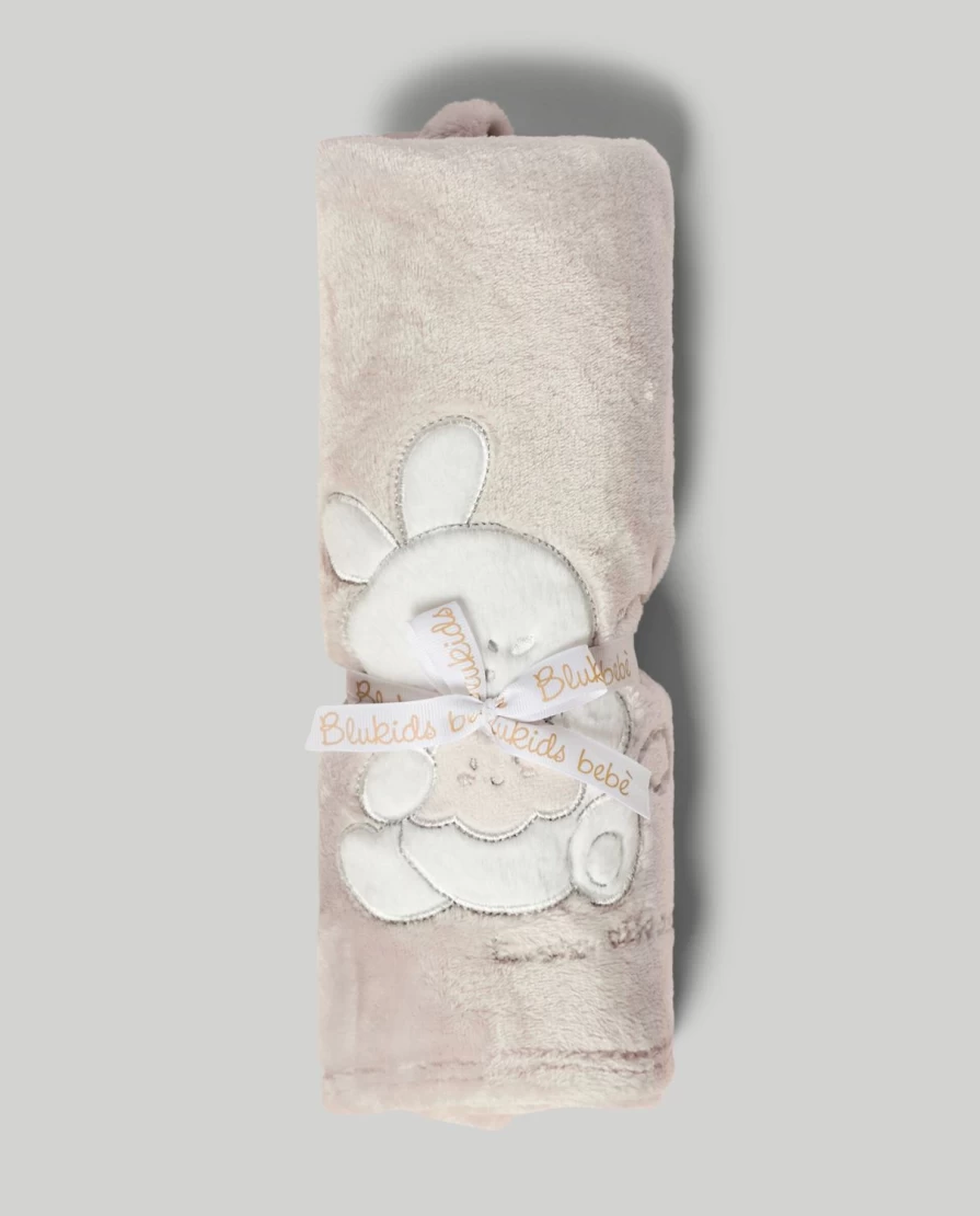 Blukids Embroidered Faux Fur Blanket for Babies - Soft Luxury Nursery Throw