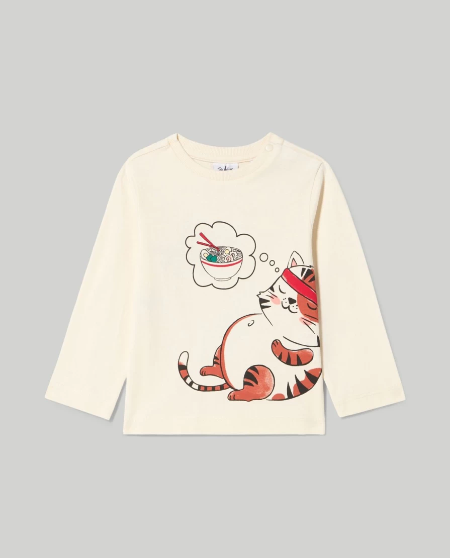Blukids Newborn Baby Long Sleeve Printed T-Shirt - Soft Cotton Cute Graphic Tee for Infants