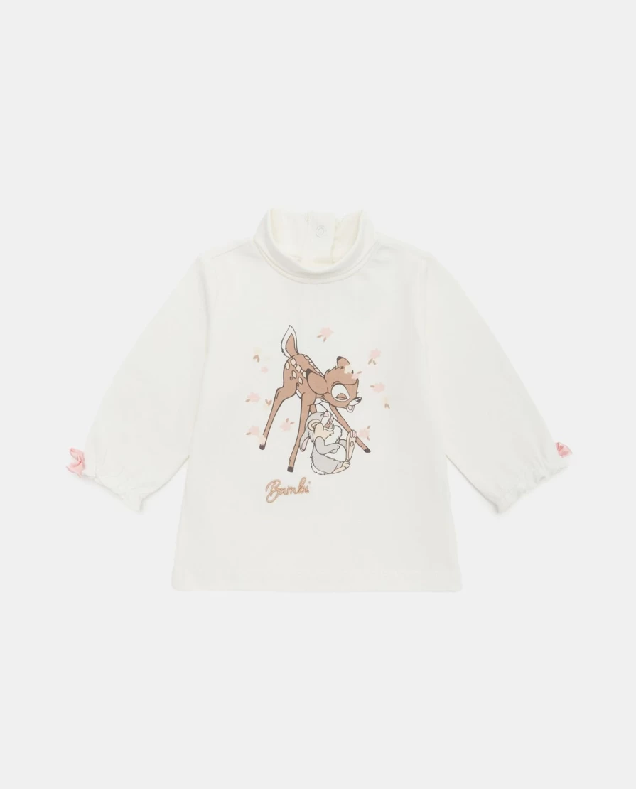 Blukids Newborn Baby Girl's Bambi Print Stretch Cotton T-Shirt