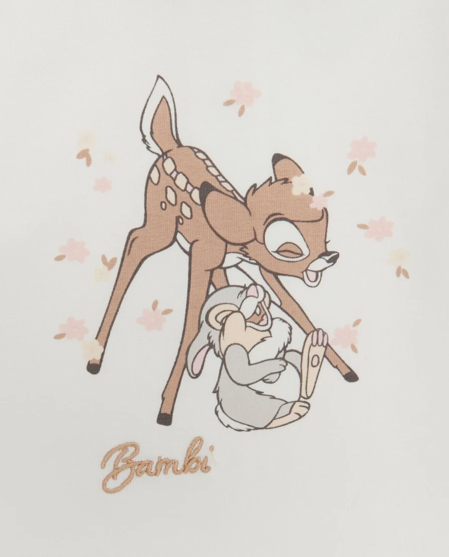 Blukids Newborn Baby Girl's Bambi Print Stretch Cotton T-Shirt