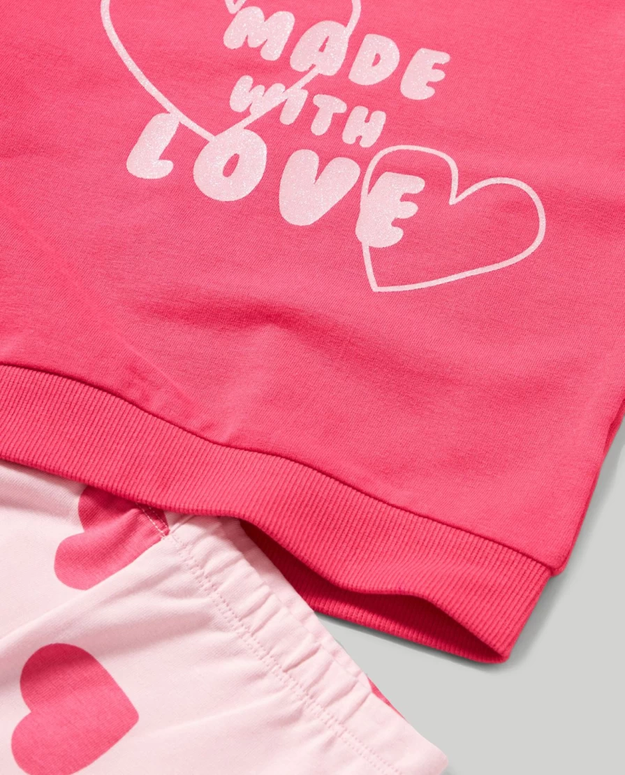 Blukids Newborn Baby Girl Jogging Set - Stretch Cotton Comfort Outfit