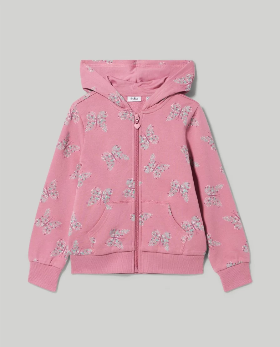 Blukids Girls' Soft Pure Cotton Hooded Sweatshirt - Comfortable Kids Pullover