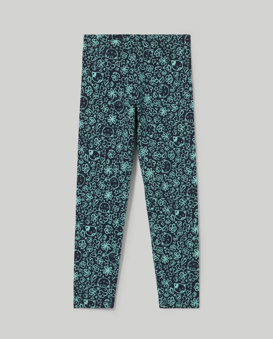Blukids Girls' Printed Stretch Cotton Leggings - Comfortable Kids' Leggings for Active Children