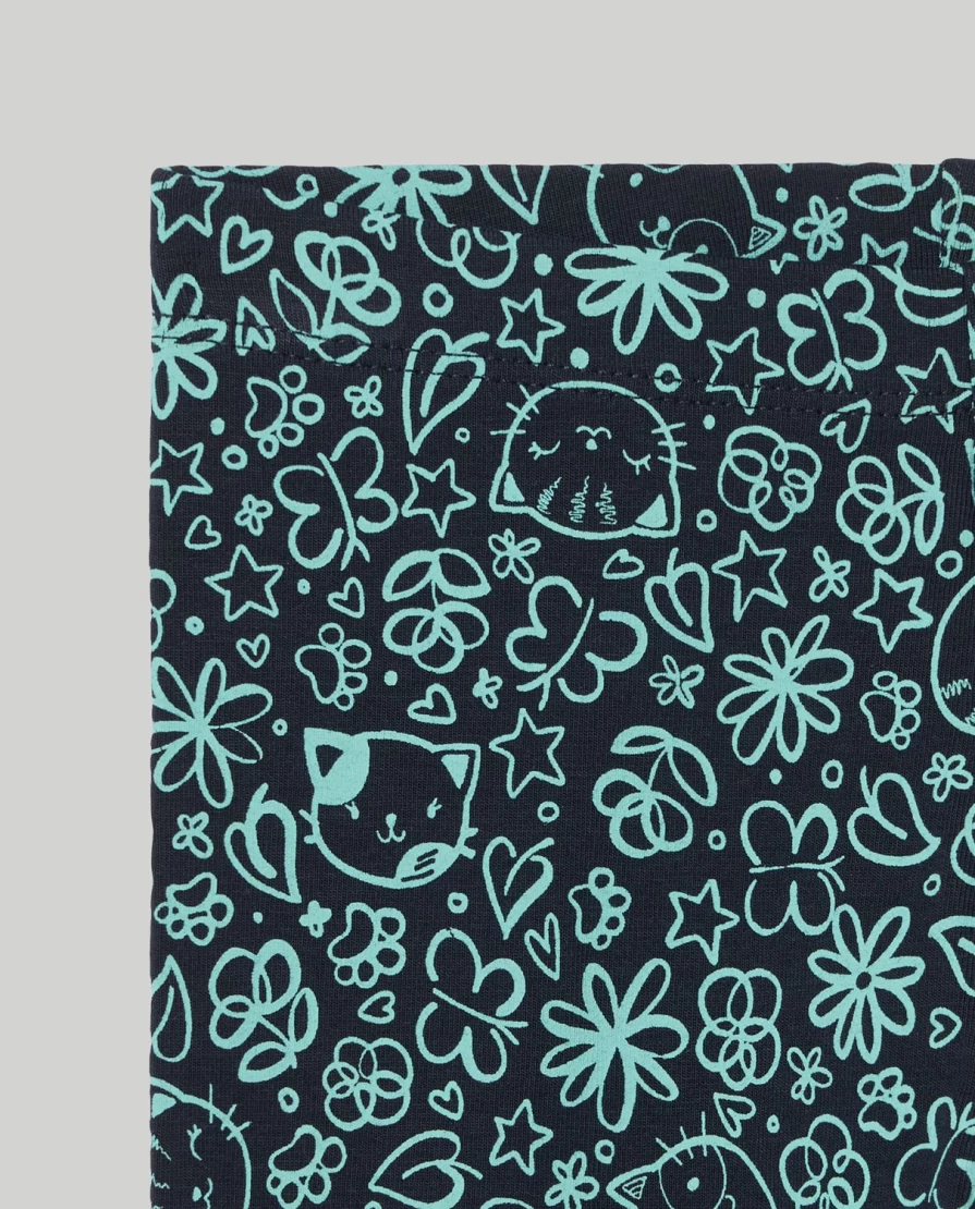 Blukids Girls' Printed Stretch Cotton Leggings - Comfortable Kids' Leggings for Active Children