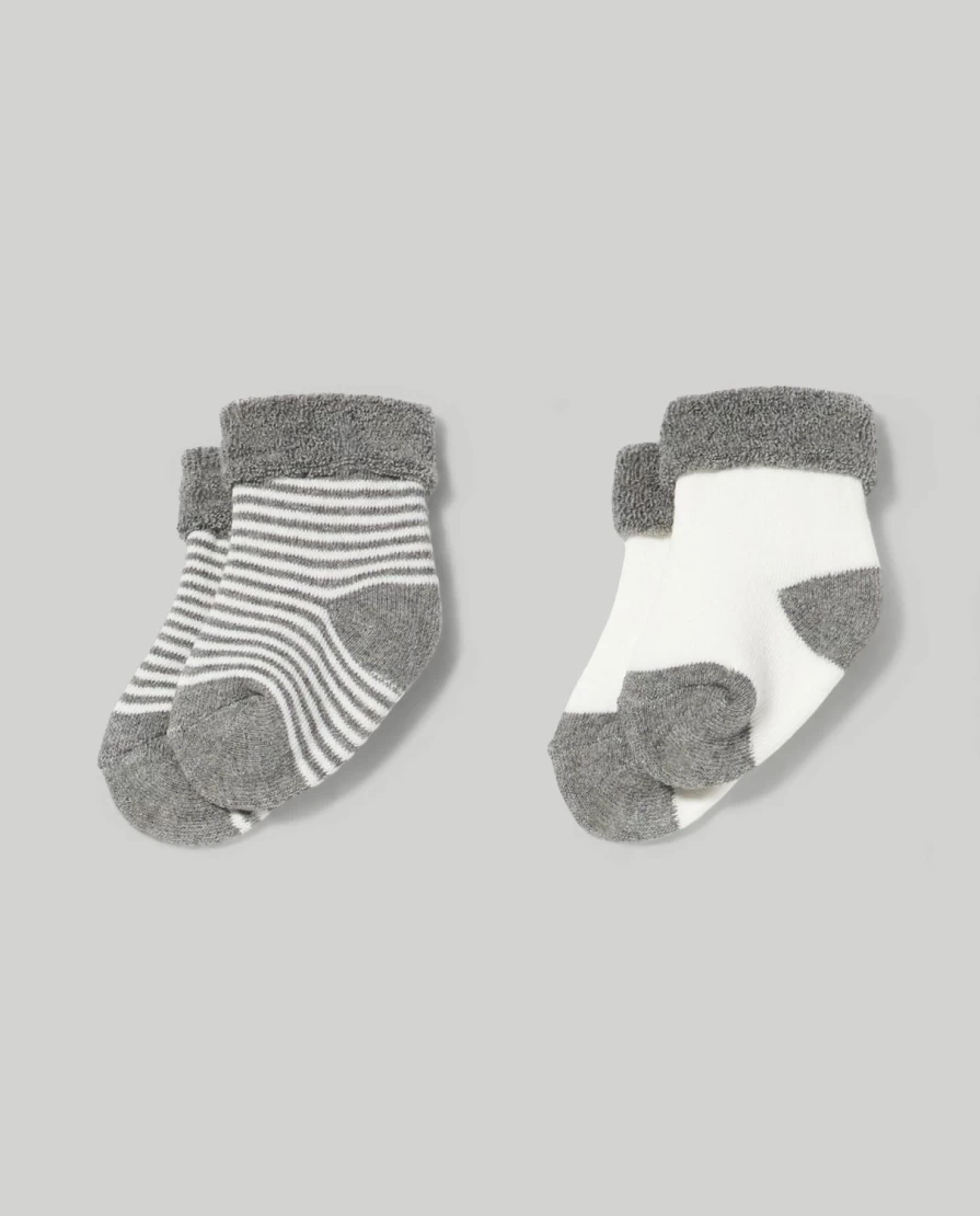 Blukids Organic Cotton Terry Socks for Babies - Soft Pack of 2