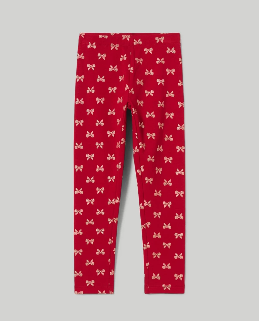 Blukids Girls' Brushed Fleece Printed Leggings for Kids - Soft Winter Warm Pants