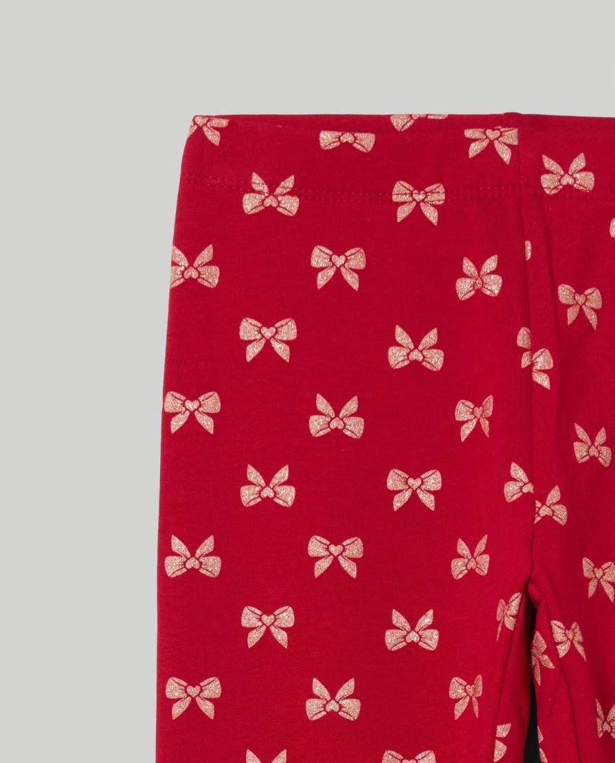 Blukids Girls' Brushed Fleece Printed Leggings for Kids - Soft Winter Warm Pants