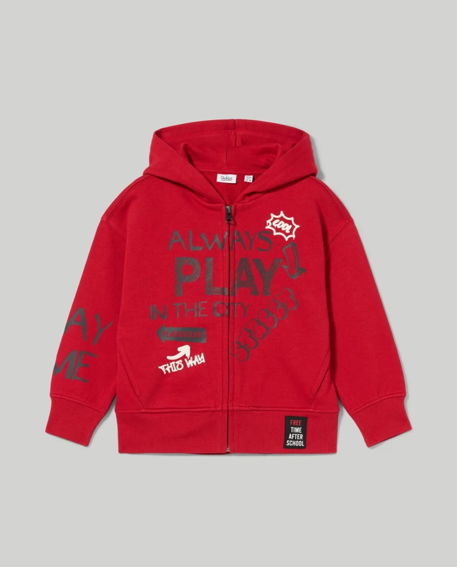 Blukids Boys' Full Zip Hooded Sweatshirt for Children - Comfortable & Stylish Kids Pullover