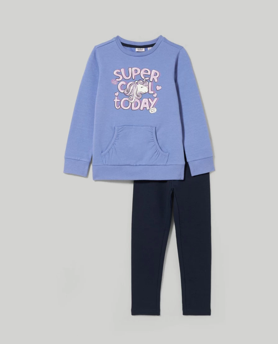 Blukids Girls' Soft Brushed Fleece Jogging Set - Comfortable Kids' Activewear Two-Piece Outfit